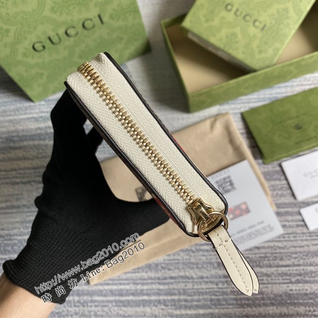Gucci新款包包 古馳拉鏈長錢包 Gucci心蘋果圖案長夾 663924  ydg3012